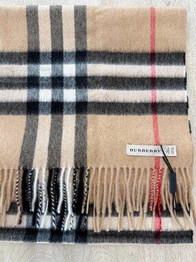 Authentic Burberry Check Cashmere Scarf Brand New Made in Scotland